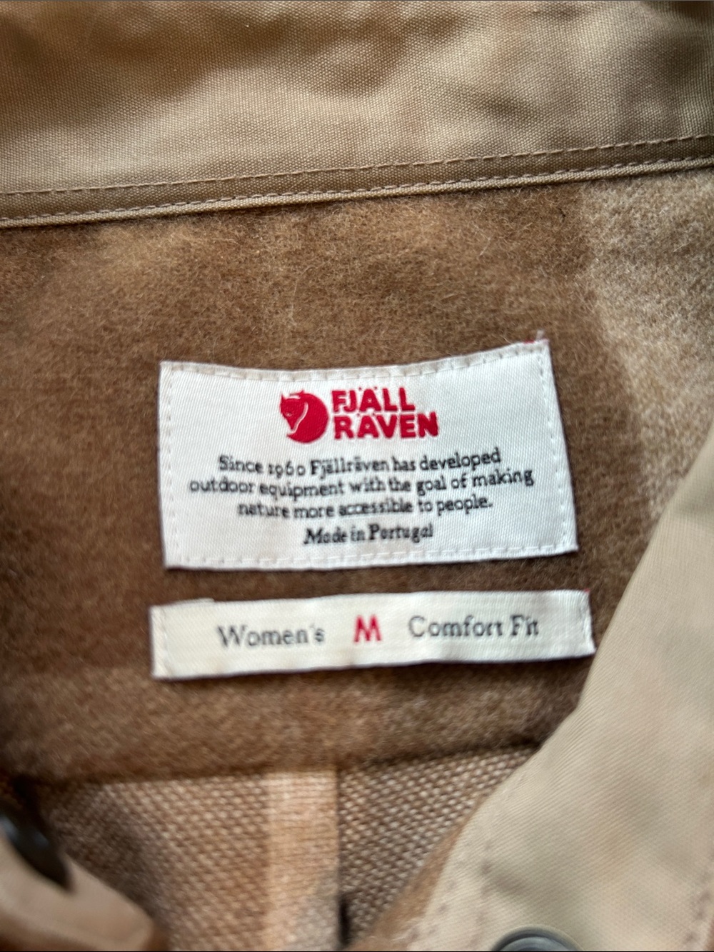 Fjallraven Brown and Cream Plaid Button-Down Shirt Jacket - Picture 3 of 5